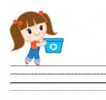 Free Printable Recycling Girl and Boy Interlined Paper from StorytimeStandouts.com