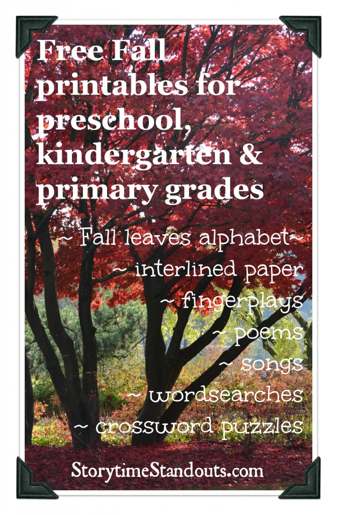 fall theme kindergarten and preschool printables word alphabets