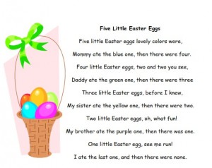 Five Little Easter Eggs Free printable Five Little Easter Eggs for preschool
