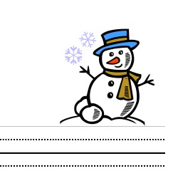 Storytime Standouts Free Winter-Themed Interlined Paper Winter snowman theme writing paper for children