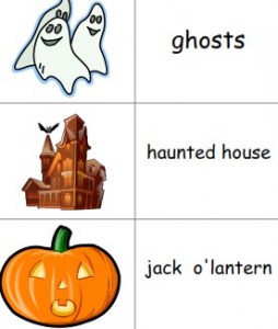 Halloween picture dictionary for Preschool, Kindergarten and Homeschool Free printable Halloween picture dictionary for homeschool, ESL and kindergarten
