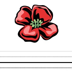 Interlined Paper Poppy for Remembrance Day Free printable Remembrance Day writing paper for children