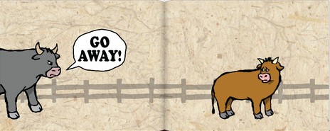 Spread from Bully an antibullying picture book by Laura Vaccaro Seeger Spread from Bully an antibullying picture book by Laura Vaccaro Seeger