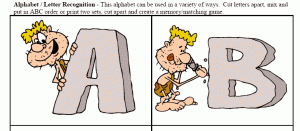 A free printable caveman theme alphabet