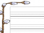 Free printable Pussy Willow Writing Paper for Preschool and Kindergarten