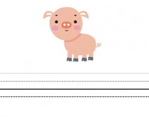 Free printable writing paper for kids including Pig Theme