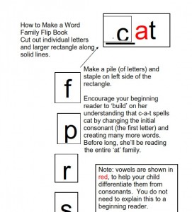 Phonics Word Families Flip Chart