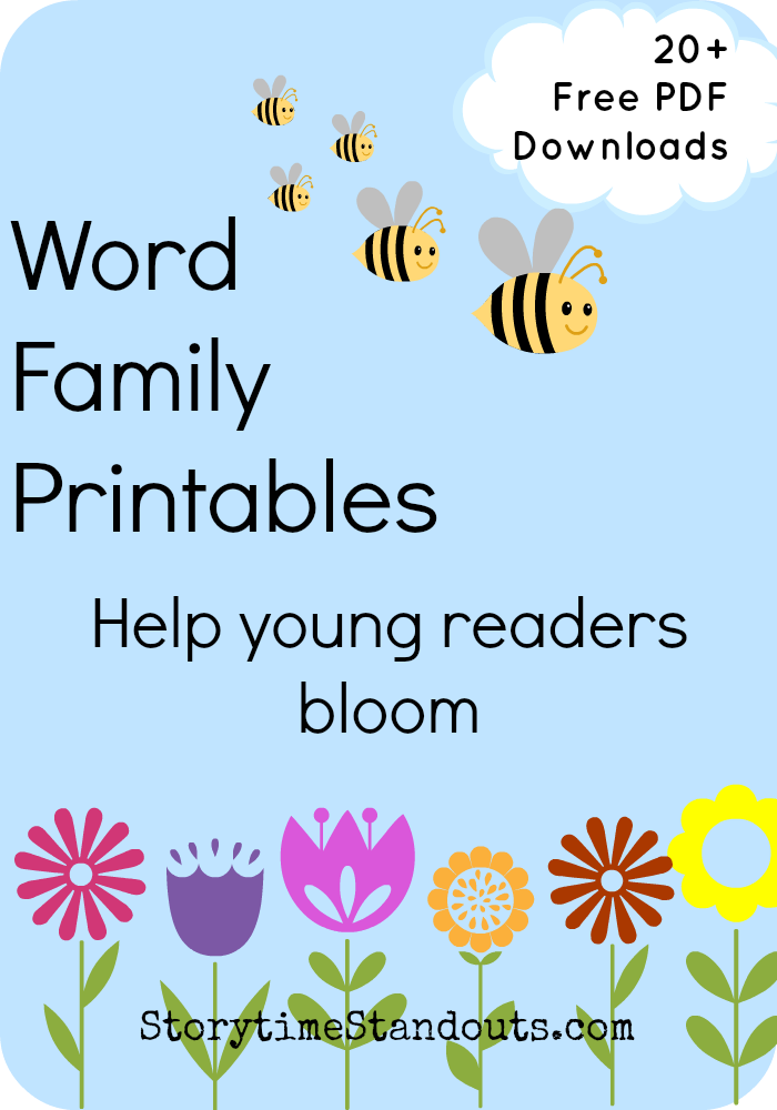 Storytime Standouts free word family printables for kindergarten