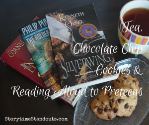 Storytime Standouts shares ideas about reading aloud to preteens and a great chocolate chip cookie recipe.