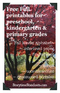 Storytime Standouts Fall printables for preschool and kindergarten