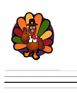 Free printable Thanksgiving Writing paper for kids