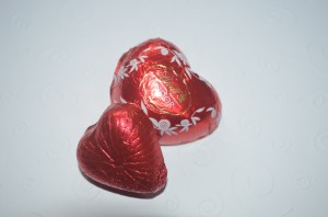 image of foil wrapped chocolate hearts