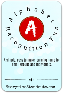 Storytime Standouts shares an easy to make alphabet recognition learning game.