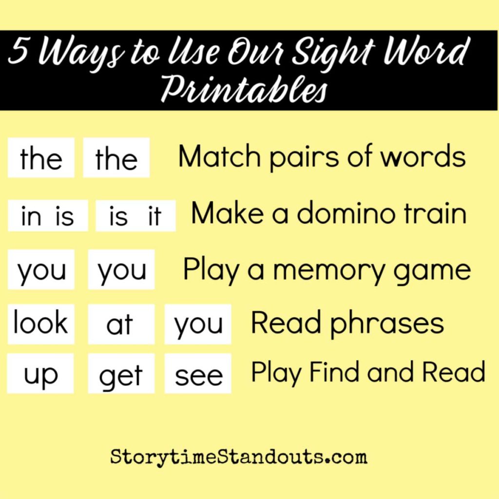 Simple, easy to use sight word games for home practice